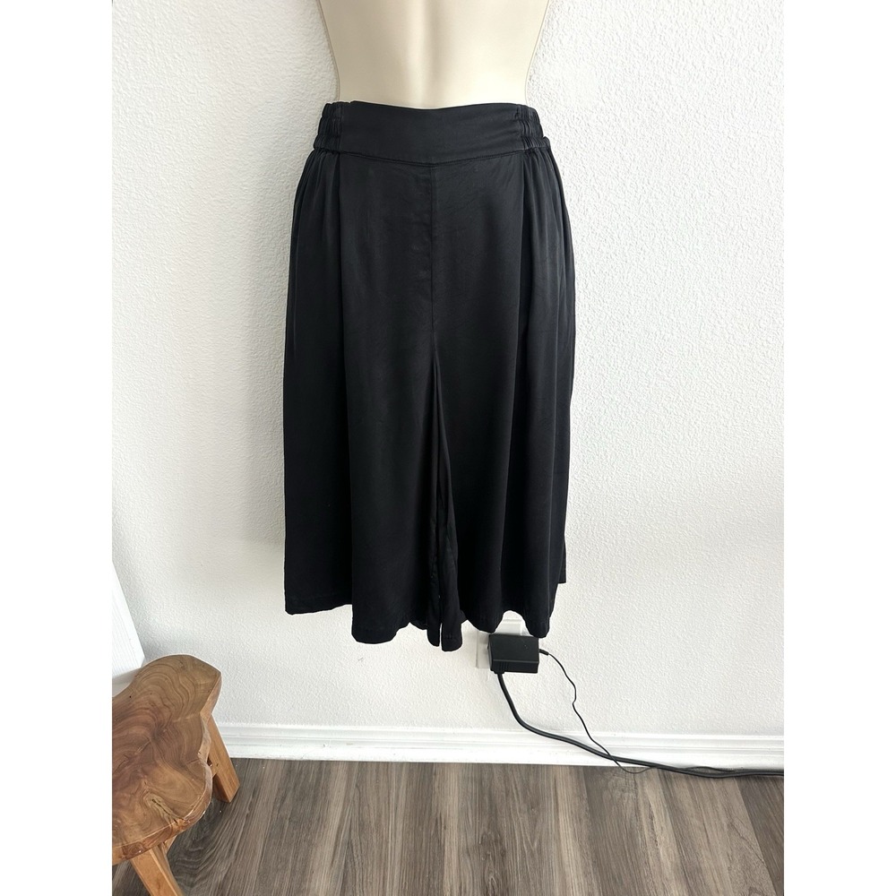 Lunya Washable Silk Crop Pants Wide Leg Black Womens Sz XS Lounge Pajamas - Picture 2 of 8